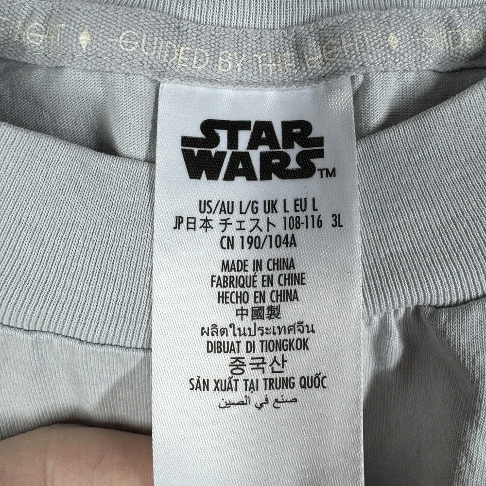 Star Wars Disney Ashley Eckstein Womens L Gray Oversized Aurebesh T-Shirt - Picture 4 of 16